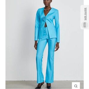 MISS ROSIER CASSANDRA FLORAL SATIN JACKET & TROUSERS MATCHING SET